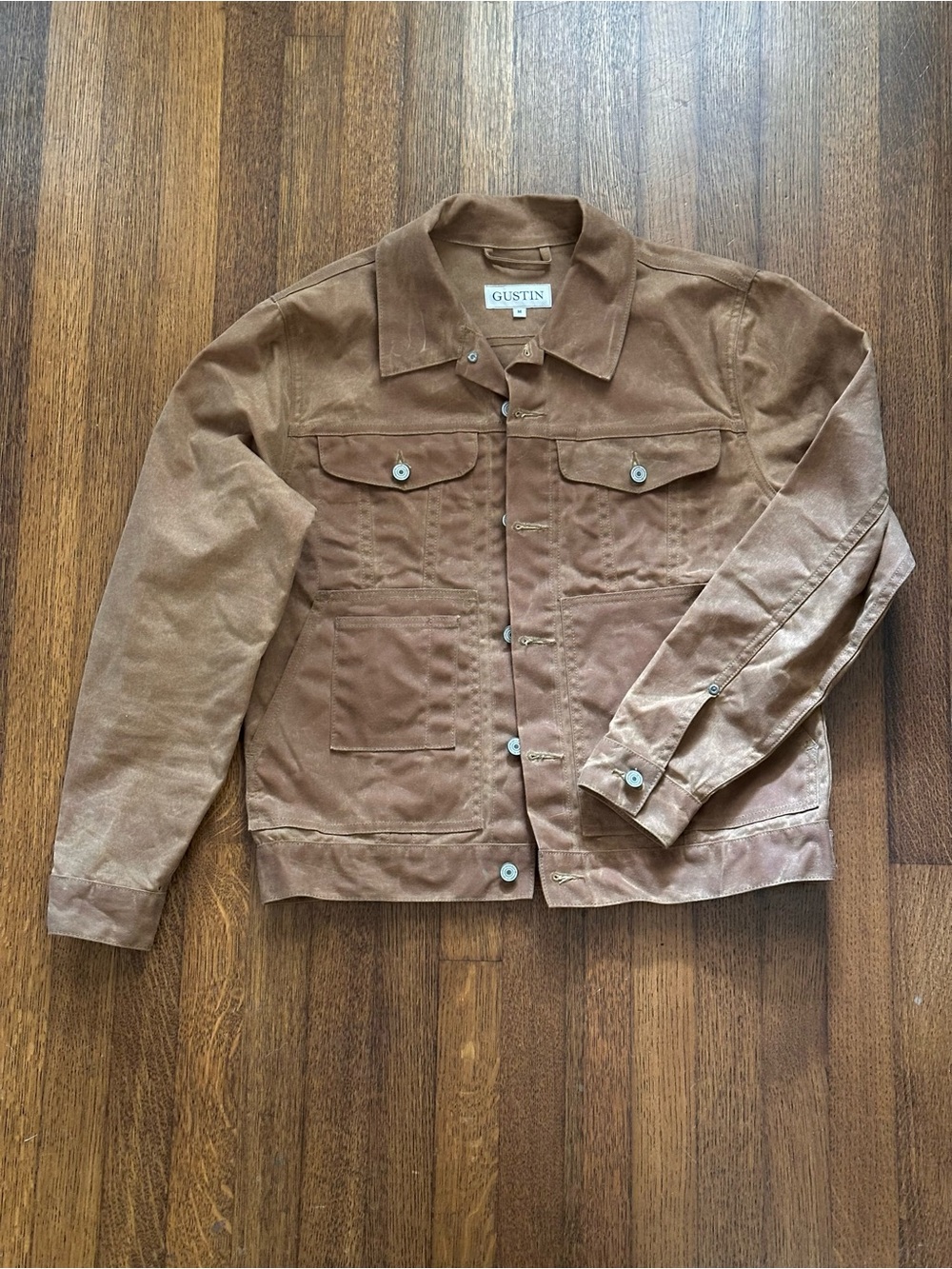 Gustin Brown Waxed Canvas Shirt Jacket